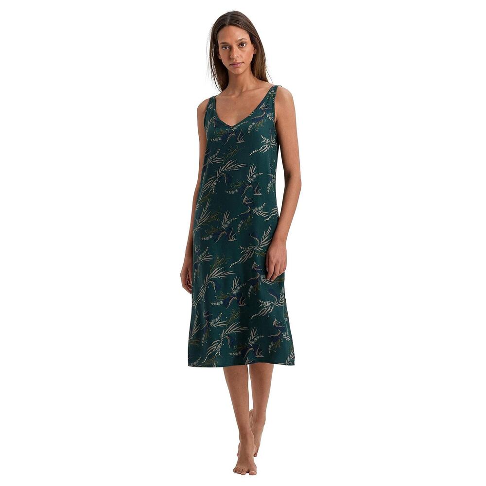 HANRO Women Celia Tank Gown Kelp Garden Print Size XS